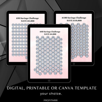 Savings Challenge 2025 PLR & MRR, Canva Templates, Habit Tracker, Plr Planners, Savings Planner, Savings Tracker, Financial Budget Tracker