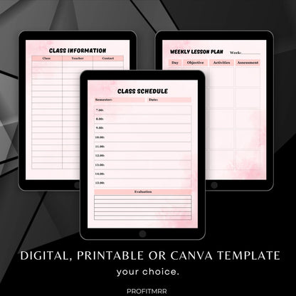 Back to School Planner PLR MRR, Canva Templates, Lesson Tracker, To‑Do Lists, Digital Planner Bundle, Printable School Planner PLR Products