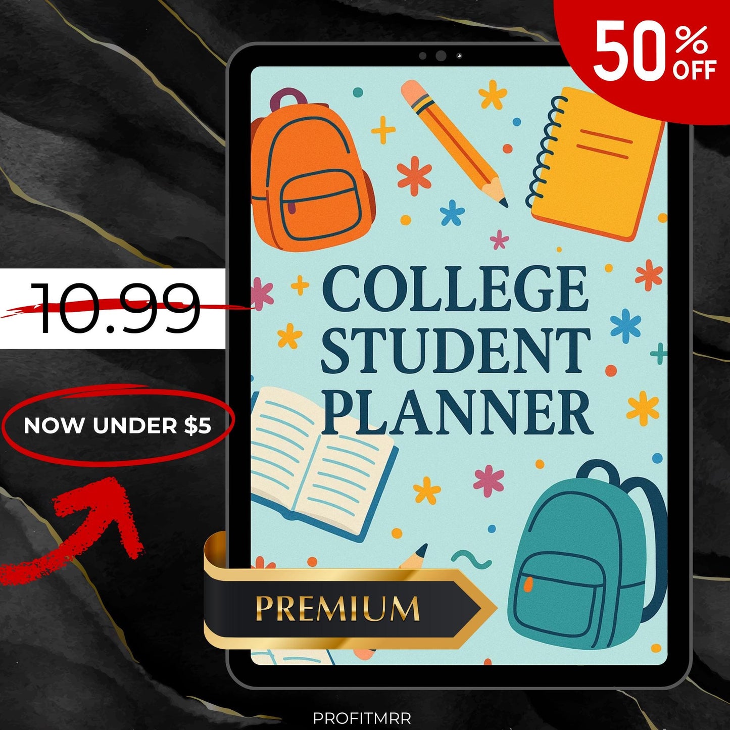 College Student Planner PLR & MRR, Canva Templates, Study Planner, Habit Tracker, Daily Gratitude, Project Planners, Plr Planners Mrr, Essay