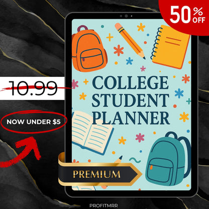 College Student Planner PLR & MRR, Canva Templates, Study Planner, Habit Tracker, Daily Gratitude, Project Planners, Plr Planners Mrr, Essay