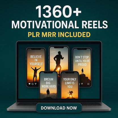 1360+ Viral Motivational Reels PLR MRR, Motivation Success Reels, Plr Reels, IG Reels, TikTok Reels, Motivational Videos, Viral Videos Plr