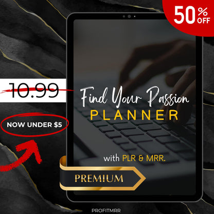 Find Your Passion Planner PLR & MRR, Plr Canva Templates, Self Care Journal, Habit Tracker, Daily Gratitude, Digital Planners, Plr Planners,