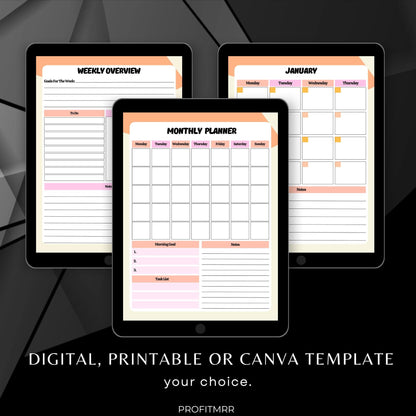 Home School Planner PLR & MRR, Plr Canva Templates, Plr Planners, Plr Products, Habit Tracker,Monthly Planner,Student Planner,Back to school