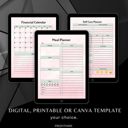 2025 That Girl Planner PLR & MRR, Plr Canva Templates, Plr Planners,Plr Products Bundle,Plr Bundle Collection,Digital Printable Planners