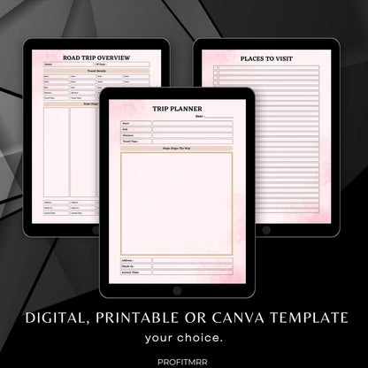 Premium Travel Planner PLR & MRR, Plr Canva Templates, Plr Planners,Plr Products Bundle,Plr Bundle Collection,Digital Printable Planners Plr