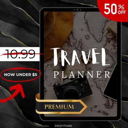 Premium Travel Planner PLR & MRR, Plr Canva Templates, Plr Planners,Plr Products Bundle,Plr Bundle Collection,Digital Printable Planners Plr