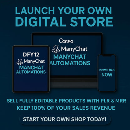 DFY 12 ManyChat Automations with PLR & MRR | Editable Chatbot Flows for Digital Marketers, Coaches, Online Stores Lead Generation, Resell