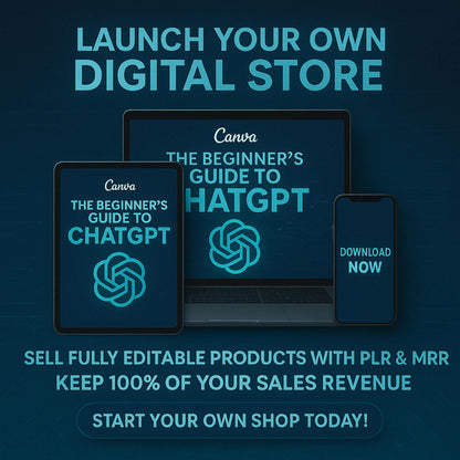Beginner’s Guide to ChatGPT PLR MRR, Canva Editable eBook Course, Resell AI Digital Products, Start Etsy Shop, Sell Plr Content Online Mrr