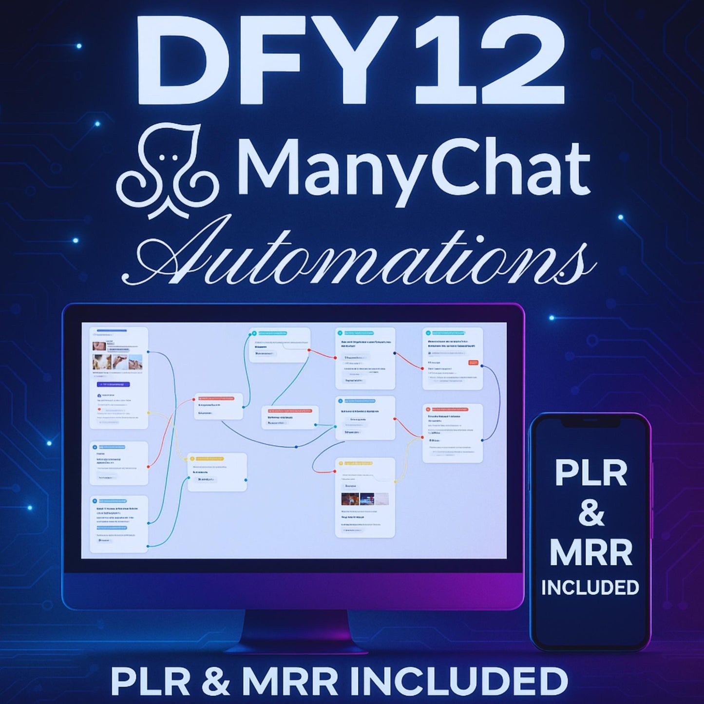 ManyChat Automation Templates: PLR/MRR, Editable Chatbot Flows (Digital Download
