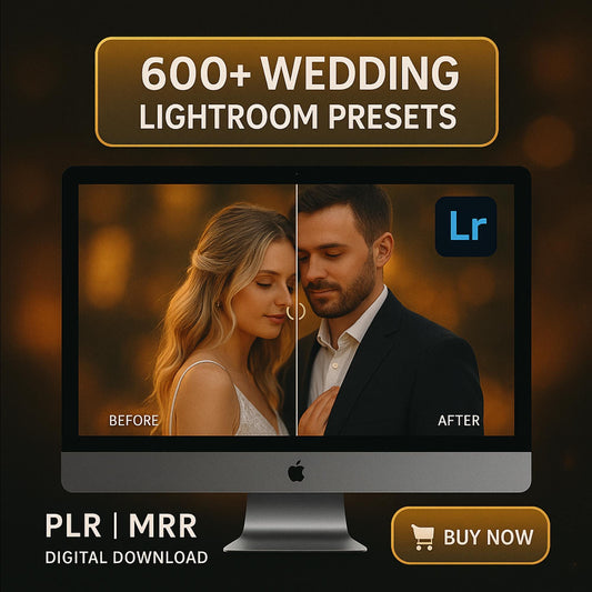 600+ Wedding Photography Lightroom Presets | PLR MRR | Instant Download Editing Filters for Photographers