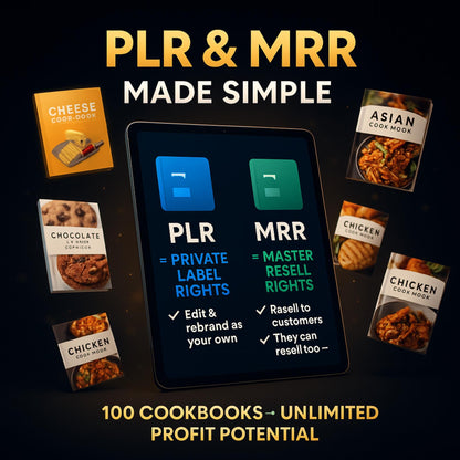 Cooking Recipes Bundle with Resell Rights, Digital Cookbook Collection for Food Lovers, Bloggers, Printables Sellers, Plr Bundle Collection