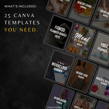 Fitness Influencer Mega Bundle 2025, 700+ Gym Reels, 12,000 Recipes, 25 Canva Templates, Plr products, Business Kit PLR MRR Digital Download