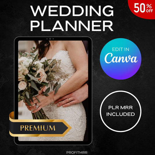 Wedding Planner Bundle | PLR & MRR Rights | Editable Bridal Journal Organizer