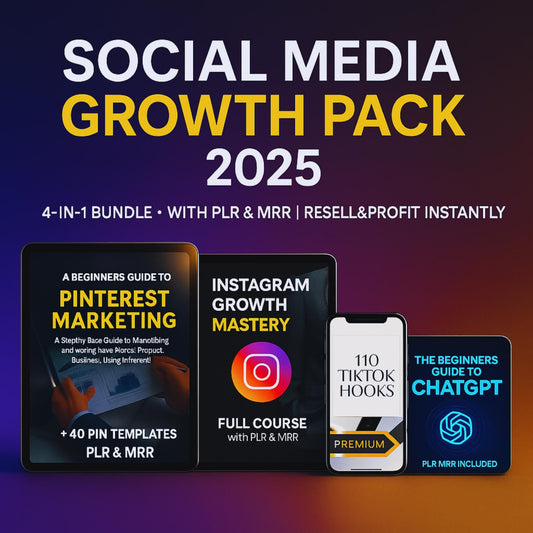 Social Media Growth 2025 PLR Bundle: Instagram, TikTok, Pinterest (Digital Download)
