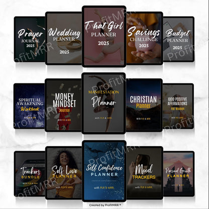 280+ Digital Planners Mega Bundle | PLR MRR Editable Canva Templates for Resell, Organization, Productivity & Business Use, Plr Planners