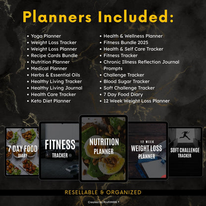 PLR MRR 20+ Sport & Fitness Planners Bundle, Editable Canva Templates, Digital Workout Journals, Resell  Rebrand Fitness Coach Gym Planner
