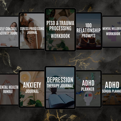 14 Wellness & Mindset Planners Bundle PLR MRR | Mrr Digital Grief Journal Plr |  Digital Self-Care Journals | Editable Canva Templates