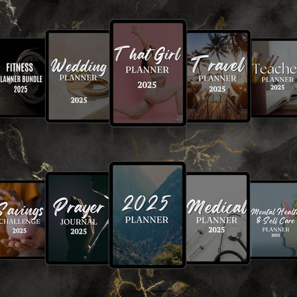 20 Dated 2025 Planners PLR MRR, Plr Bundle, Plr Products, Plr Planners, Plr Canva Templates, Resell Rights Journals Trackers Digital Product