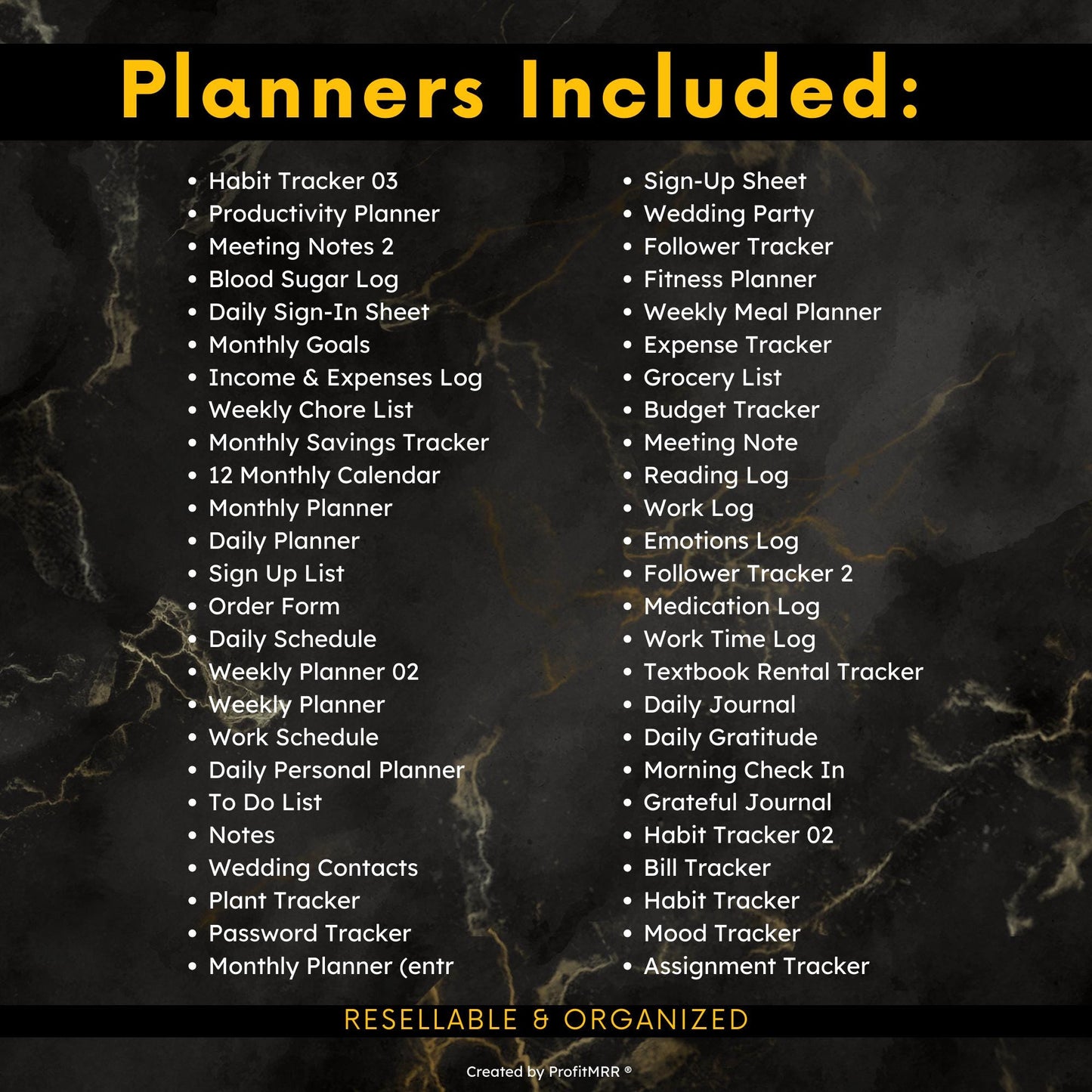50+ Productivity Trackers Planners Bundle PLR MRR, Digital & Printable Canva Templates, Resell Rights, Habit, Budget, Fitness, Plr Planners