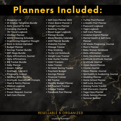 70+ Ultimate Digital Planners Journals Mega Bundle | Finance, Wellness, Business, Fitness & Lifestyle | PLR MRR Templates