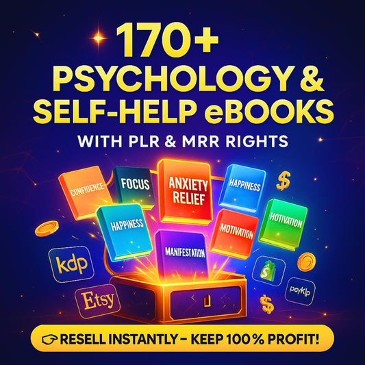 170+ Psychology & Self-Help eBooks Bundle PLR MRR | Mental Health, Personal Growth Mindset Guides | Resell Rights, Plr eBooks, Plr Products