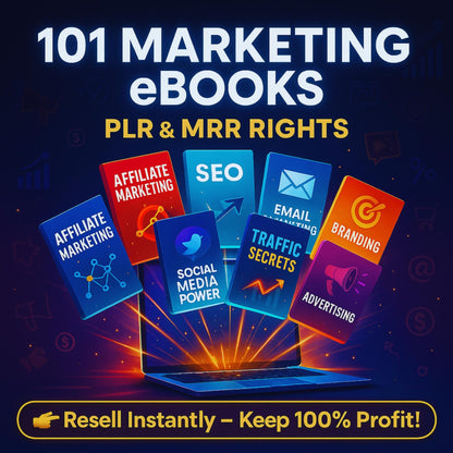 101 Marketing eBooks Bundle PLR MRR, Social Media Guides, Seo Guides, Business eBooks, Plr eBooks, Plr Products Bundle, Digital Products