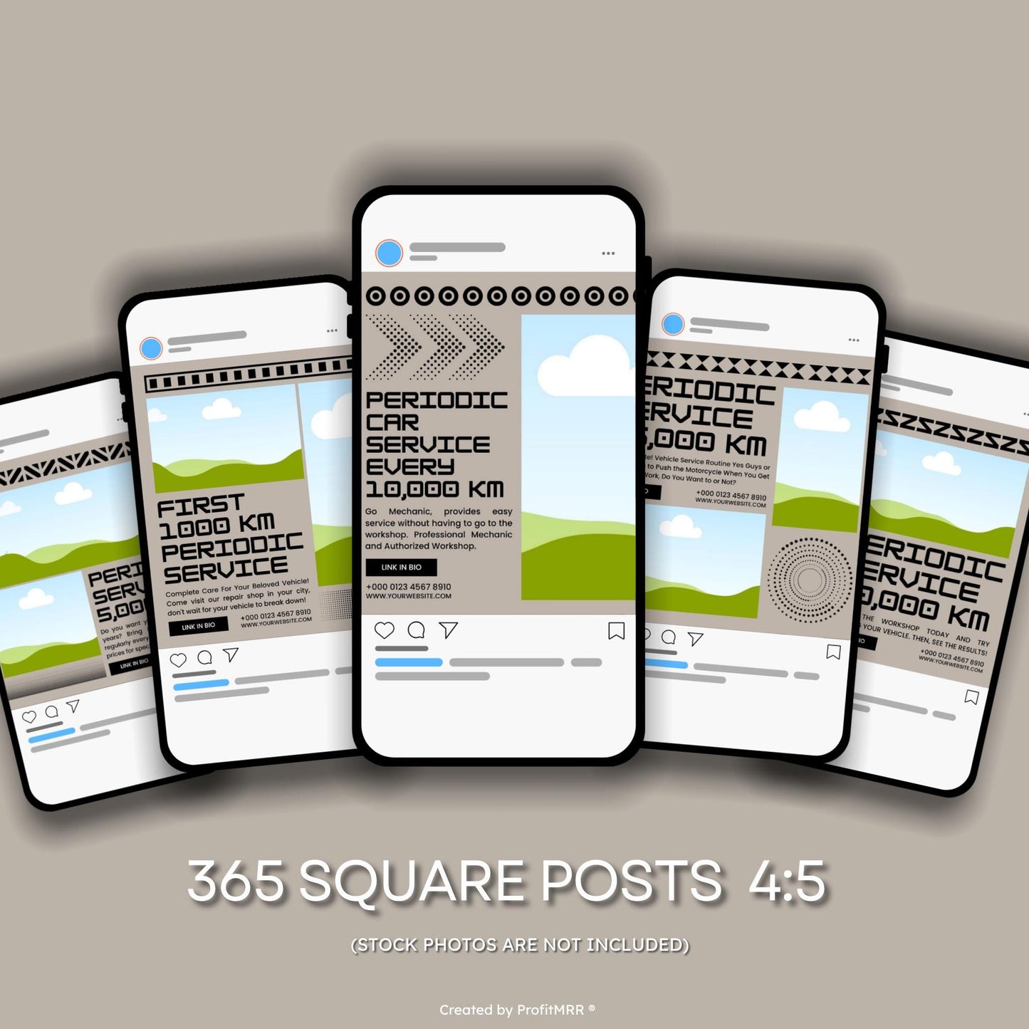 PLR MRR 1100 Mechanic Instagram Templates Bundle Resell Rights | Editable Canva Social Media Kit | Posts, Stories, Highlights | Plr Products