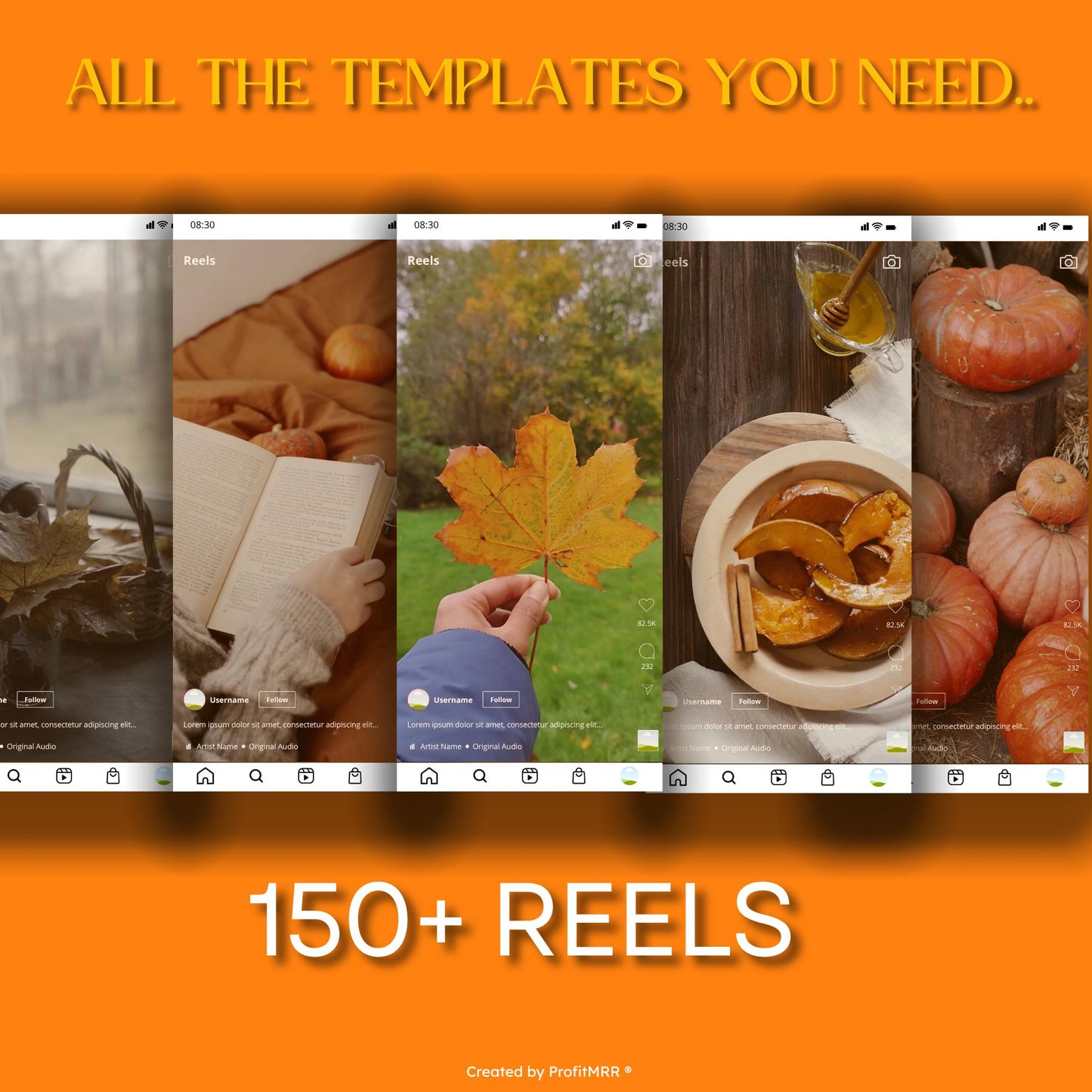 PLR MRR 600 Fall Autumn Social Media Templates Bundle | Canva Editable Posts, Instagram Facebook Templates ,Resell Rights, Content Templates