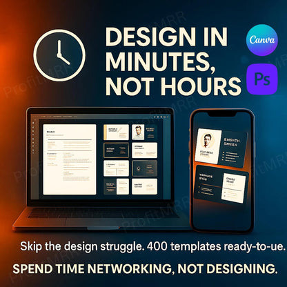 400+ Business Card Templates Bundle PLR MRR | Editable Canva & Photoshop Cards | Digital Resell Rights Pack