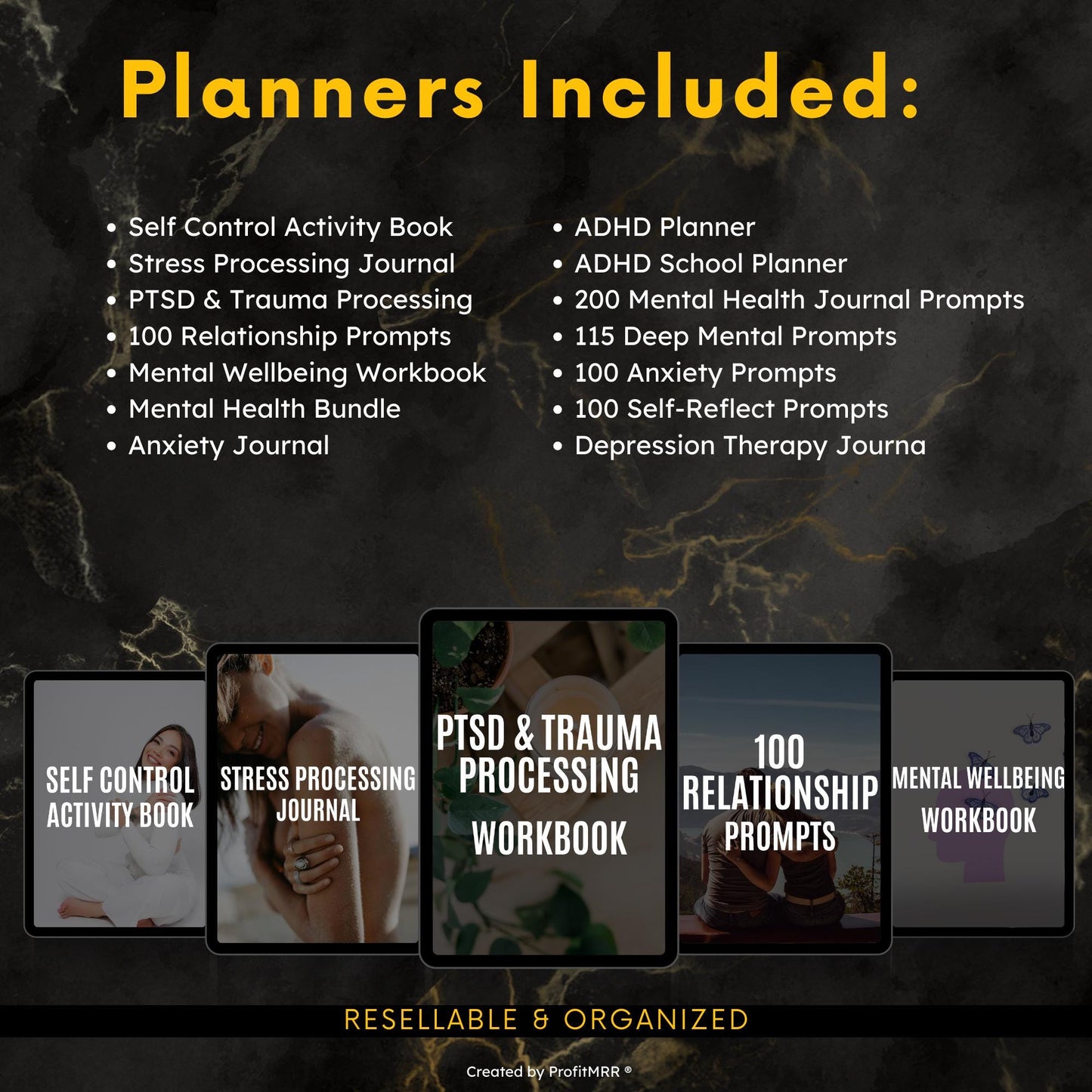 14 Wellness & Mindset Planners Bundle PLR MRR | Digital Self-Care Journals | Editable Canva Templates | Resell Rebrand PLR Planners