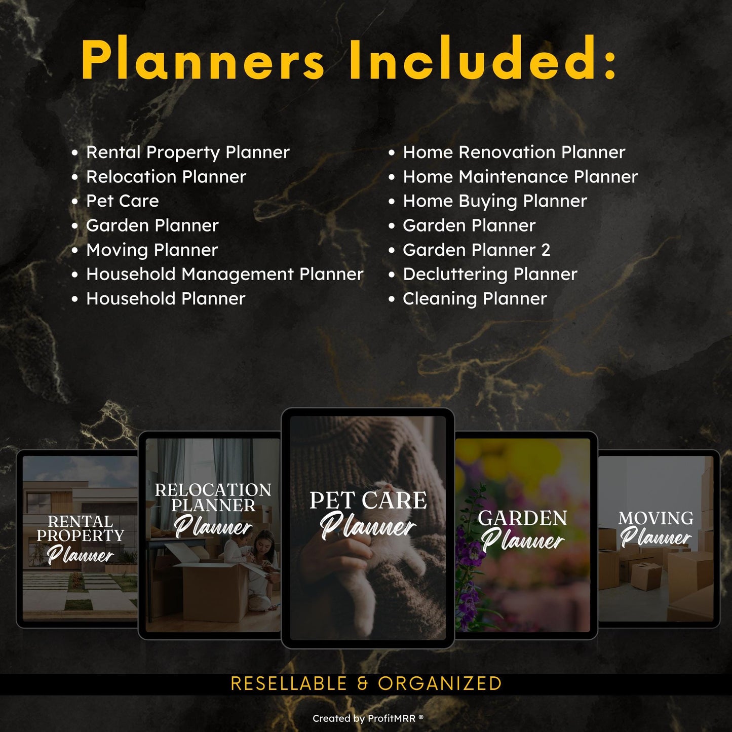 14 Home & Property Planners Bundle | Real Estate, Moving, Garden Household Templates | PLR MRR Editable Canva, Plr Planners Bundle Resell