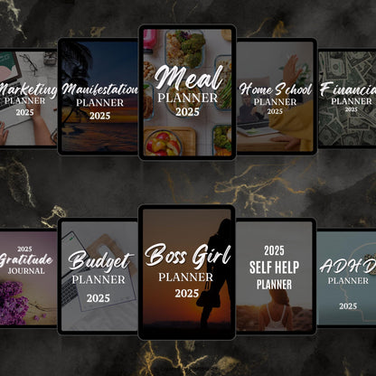 20 Dated 2025 Planners PLR MRR, Plr Bundle, Plr Products, Plr Planners, Plr Canva Templates, Resell Rights Journals Trackers Digital Product