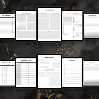 50+ Productivity Trackers Planners Bundle PLR MRR, Digital & Printable Canva Templates, Resell Rights, Habit, Budget, Fitness, Plr Planners