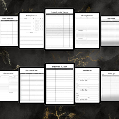50+ Productivity Trackers Planners Bundle PLR MRR, Digital & Printable Canva Templates, Resell Rights, Habit, Budget, Fitness, Plr Planners