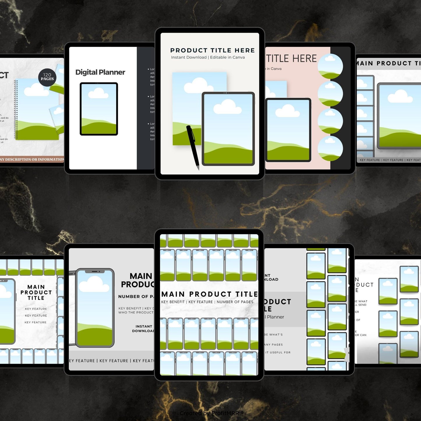 1300+ Etsy Listing Mockup Templates Bundle PLR MRR,Plr Canva Templates, Digital Products Mockups, Planners Journals Invitations Flyers Cards