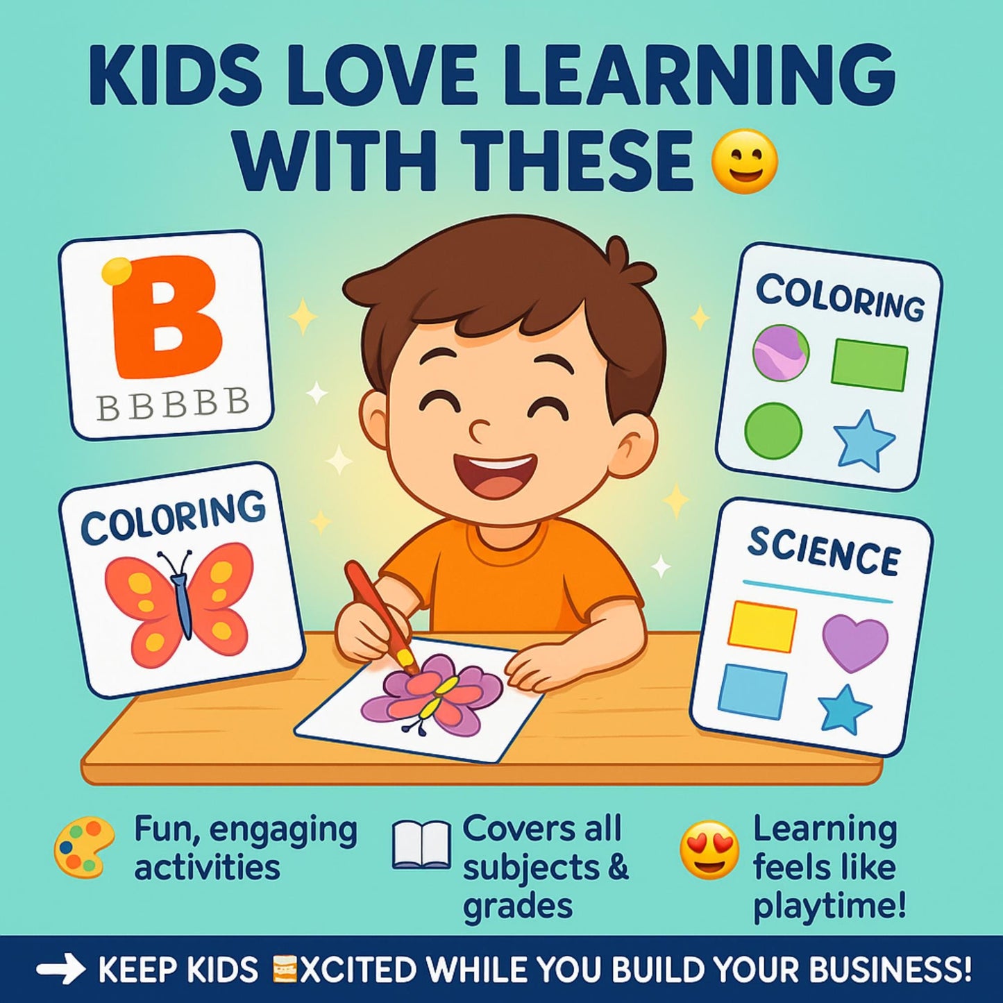 30,000+ Kids Educational Worksheets Bundle PLR MRR | Alphabet, Coloring, Science, Flashcards, Printable Activities for Teachers & Parents