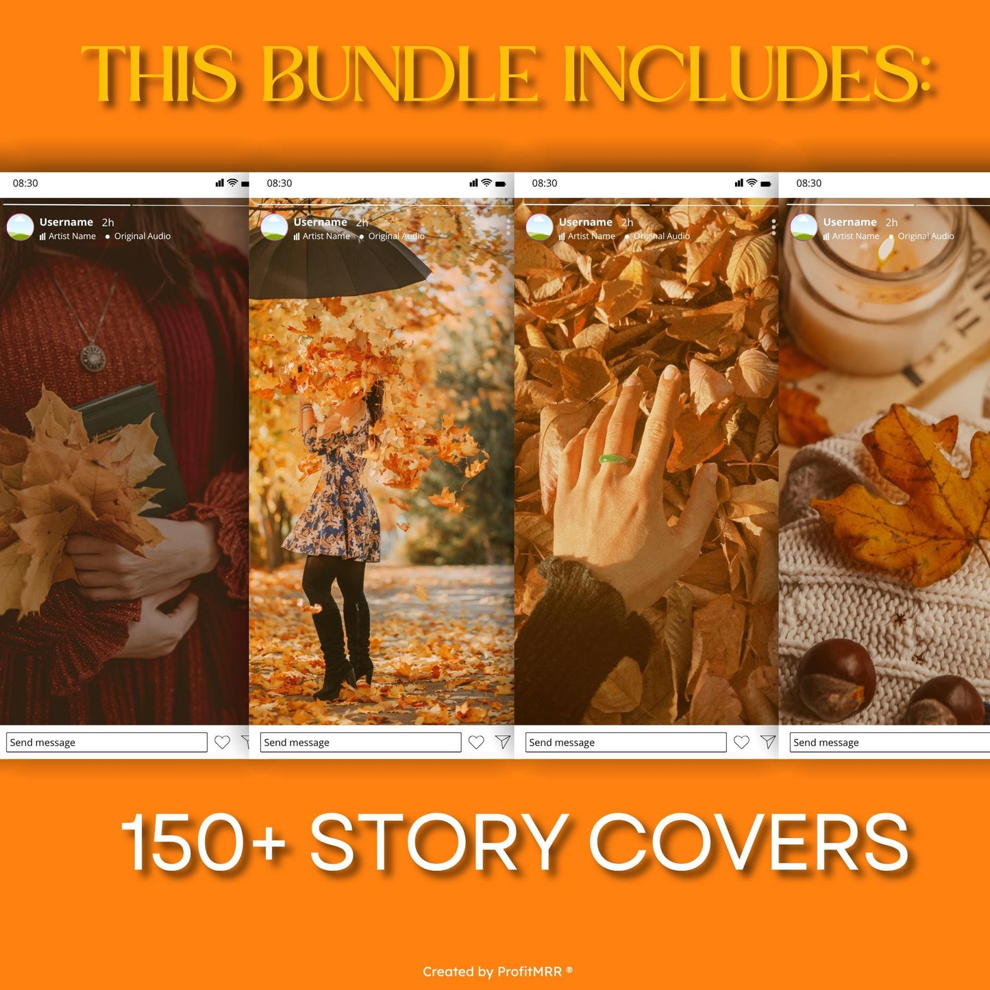 PLR MRR 600 Fall Autumn Social Media Templates Bundle | Canva Editable Posts, Instagram Facebook Templates ,Resell Rights, Content Templates